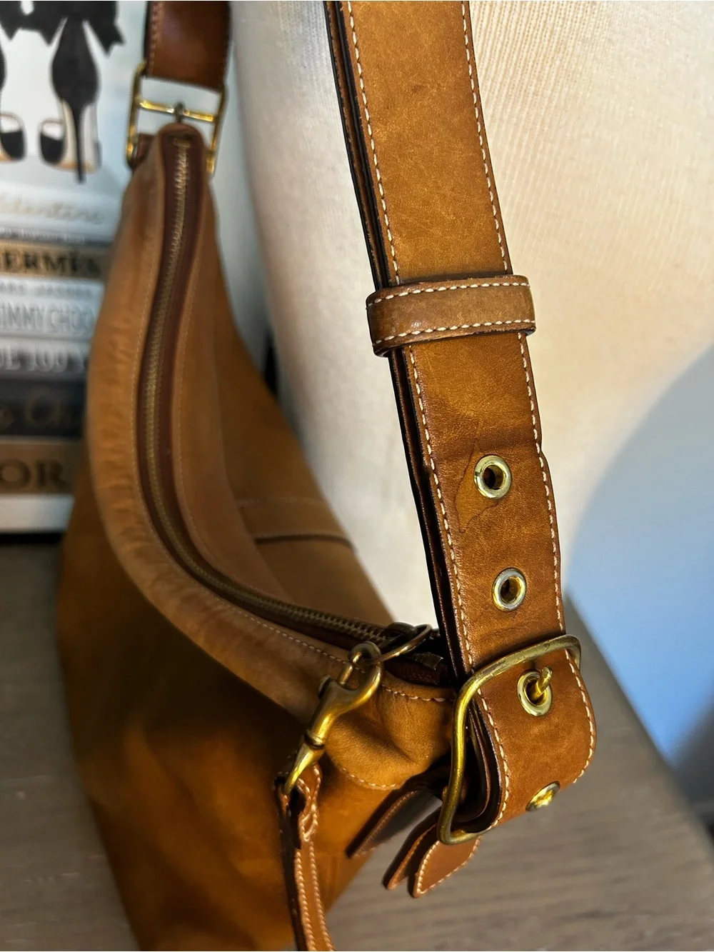 Coach Vintage Legacy Slim Adjustable Strap Shoulder/Crossbody Cognac Leather Bag